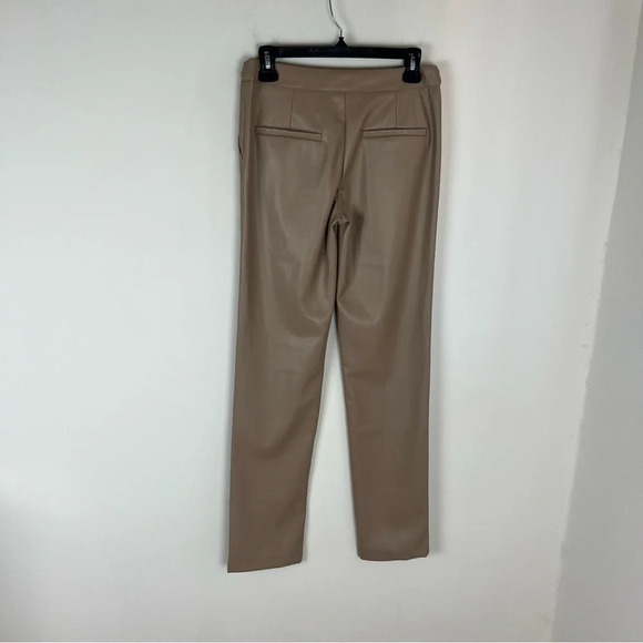 LBLC THE LABEL / REVOLVE FAUX LEATHER HIGH WAISTED TROUSERS SIZE S Tan - Picture 3 of 6